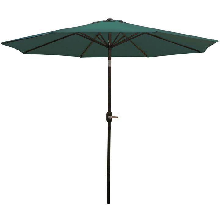 Sunnydaze 9 ft Aluminum Patio Umbrella with Tilt and Crank - Green Image 1