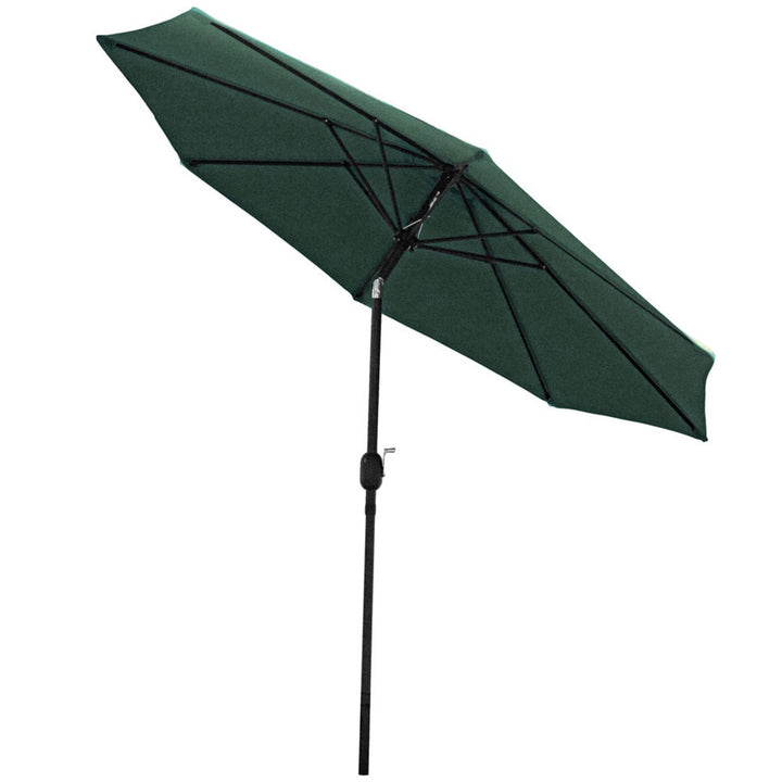 Sunnydaze 9 ft Aluminum Patio Umbrella with Tilt and Crank - Green Image 9