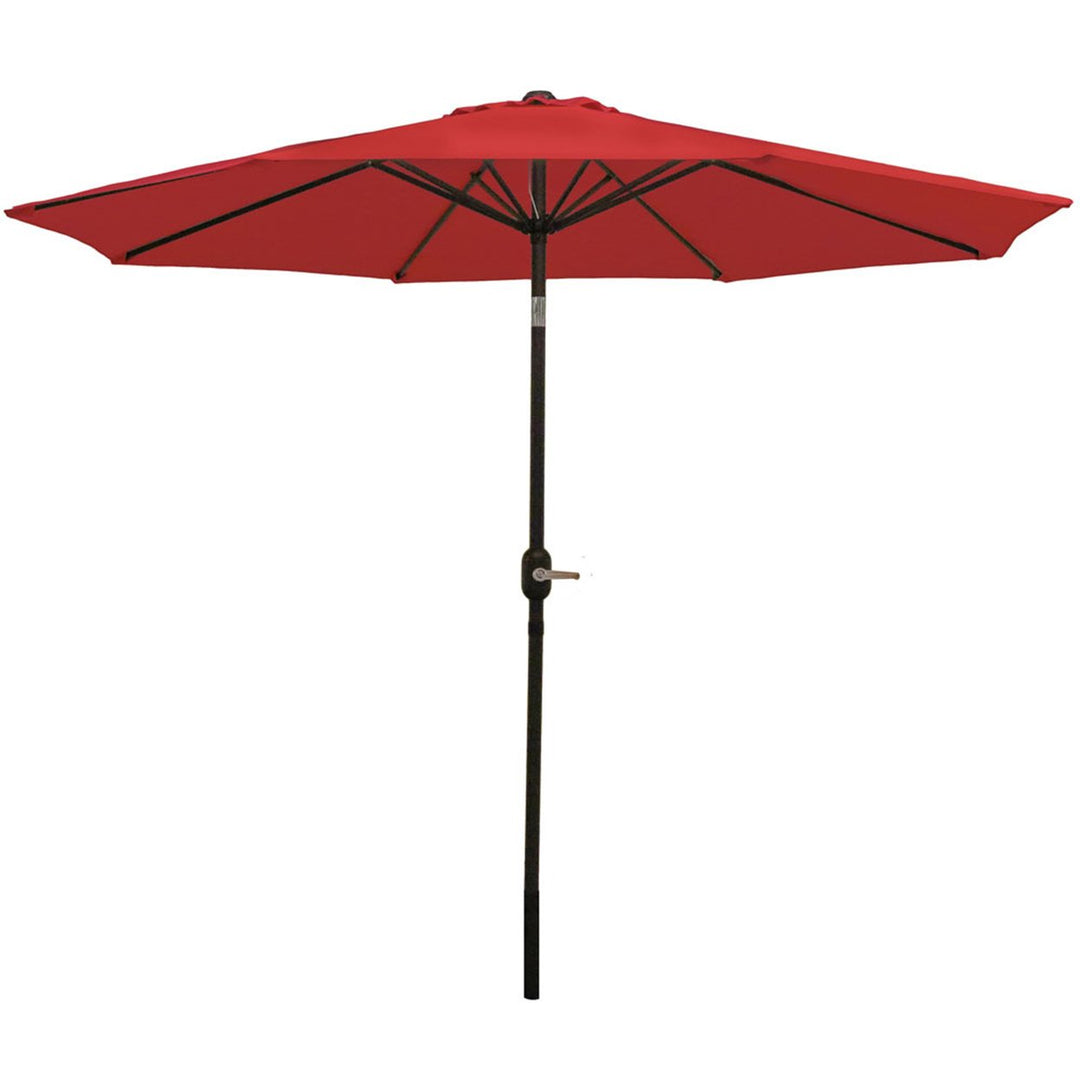 Sunnydaze 9 ft Aluminum Patio Umbrella with Tilt and Crank - Red Image 1