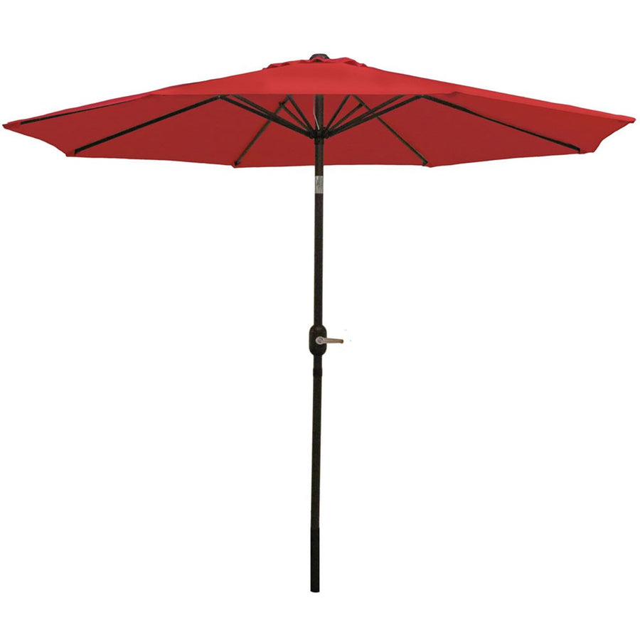 Sunnydaze 9 ft Aluminum Patio Umbrella with Tilt and Crank - Red Image 1