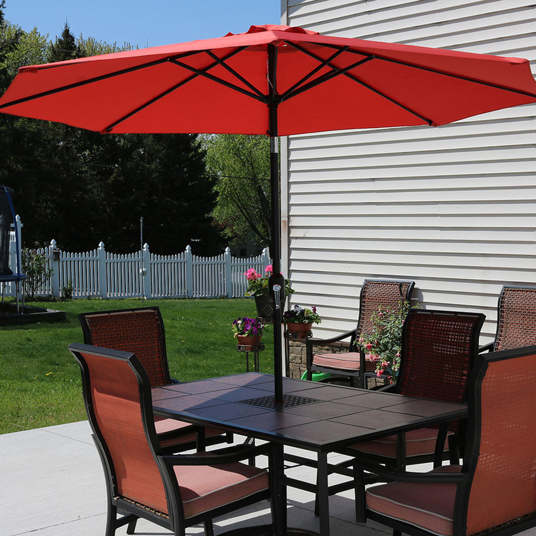 Sunnydaze 9 ft Aluminum Patio Umbrella with Tilt and Crank - Burnt Orange Image 5