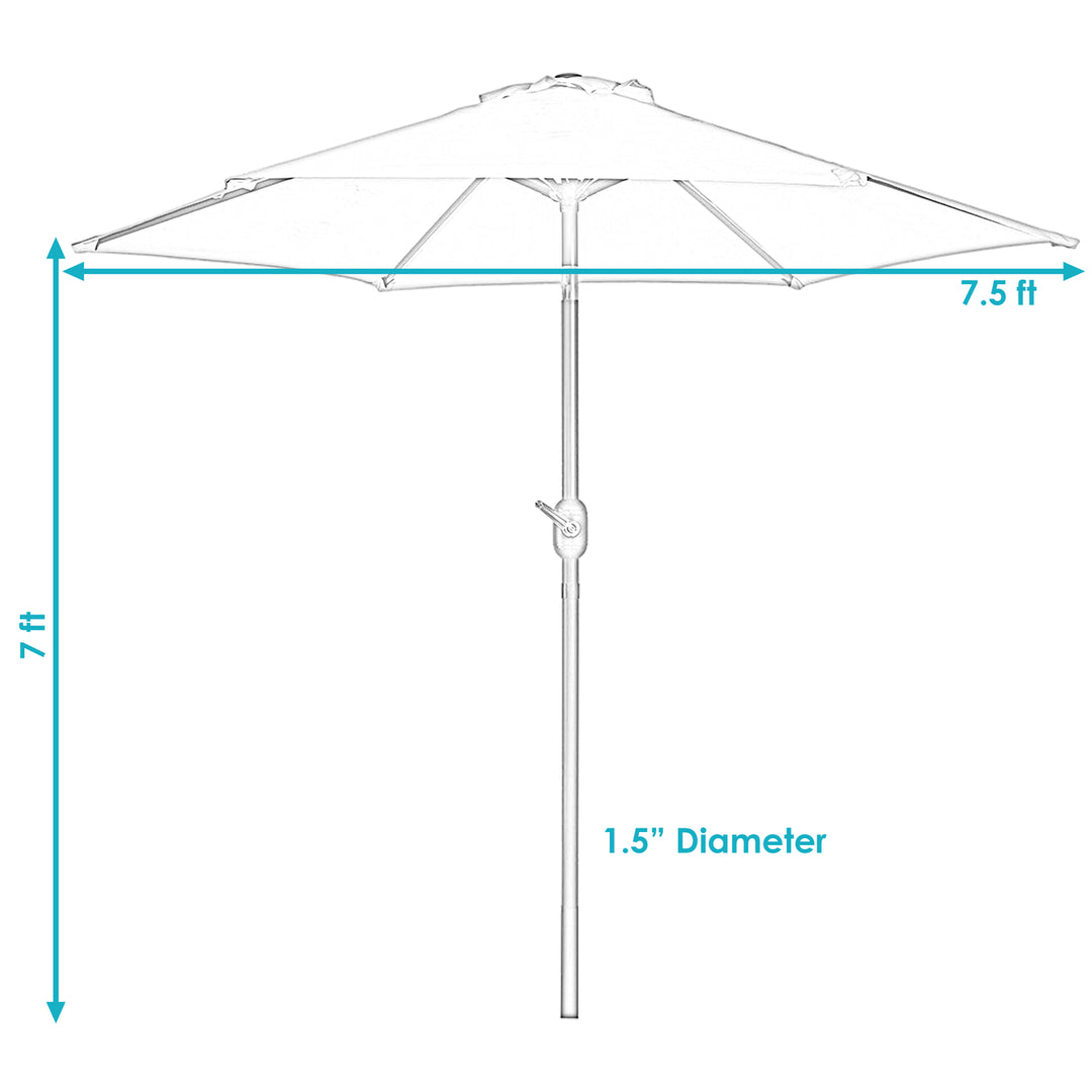 Sunnydaze 7.5 ft Aluminum Patio Umbrella with Tilt and Crank - Beige Image 3