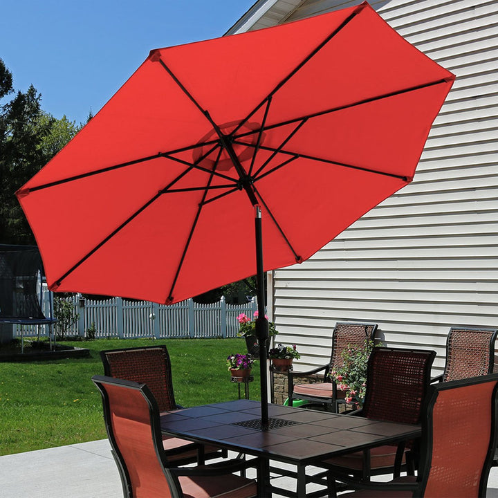 Sunnydaze 9 ft Aluminum Patio Umbrella with Tilt and Crank - Burnt Orange Image 4