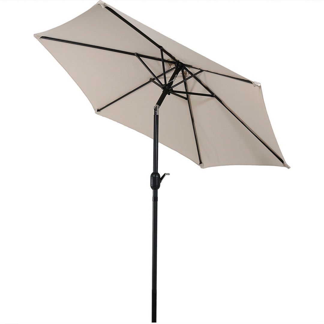 Sunnydaze 7.5 ft Aluminum Patio Umbrella with Tilt and Crank - Beige Image 8