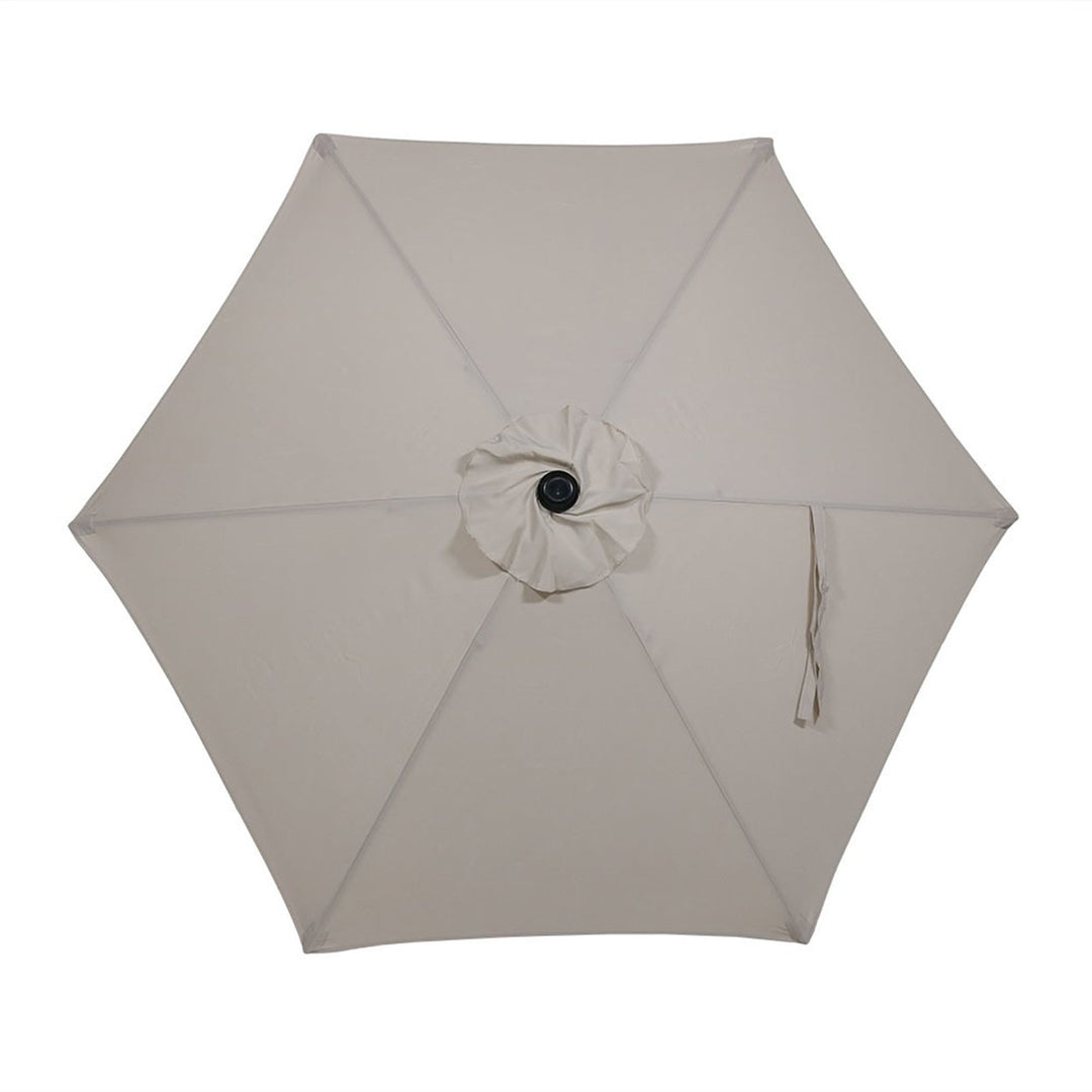 Sunnydaze 7.5 ft Aluminum Patio Umbrella with Tilt and Crank - Beige Image 10