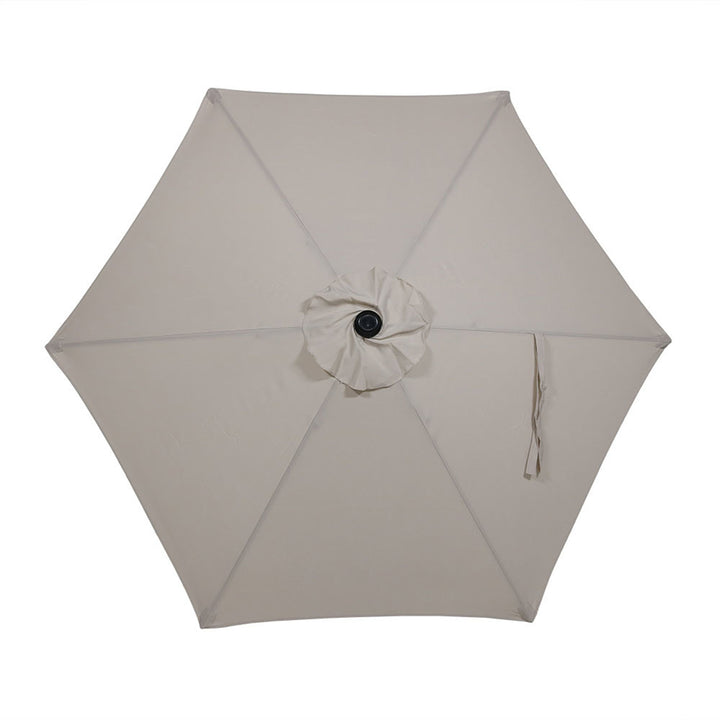 Sunnydaze 7.5 ft Aluminum Patio Umbrella with Tilt and Crank - Beige Image 9