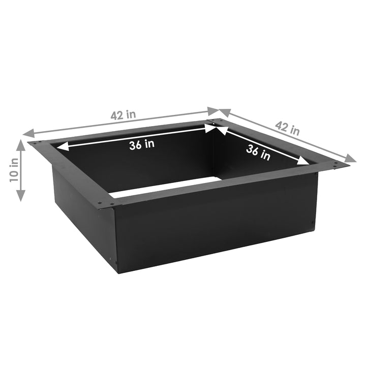 Sunnydaze 36 in Heavy-Duty Steel Above/In-Ground Square Fire Pit Rim Liner Image 3