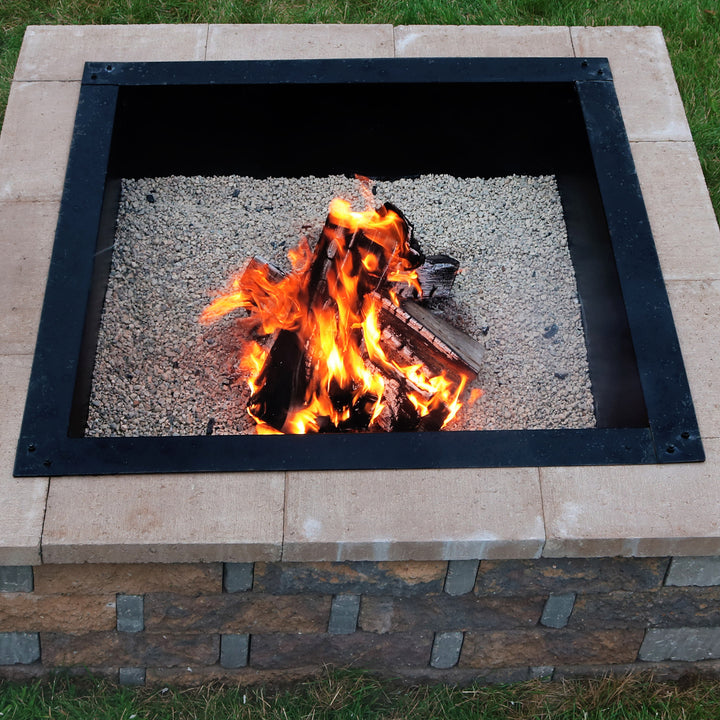 Sunnydaze 36 in Heavy-Duty Steel Above/In-Ground Square Fire Pit Rim Liner Image 6