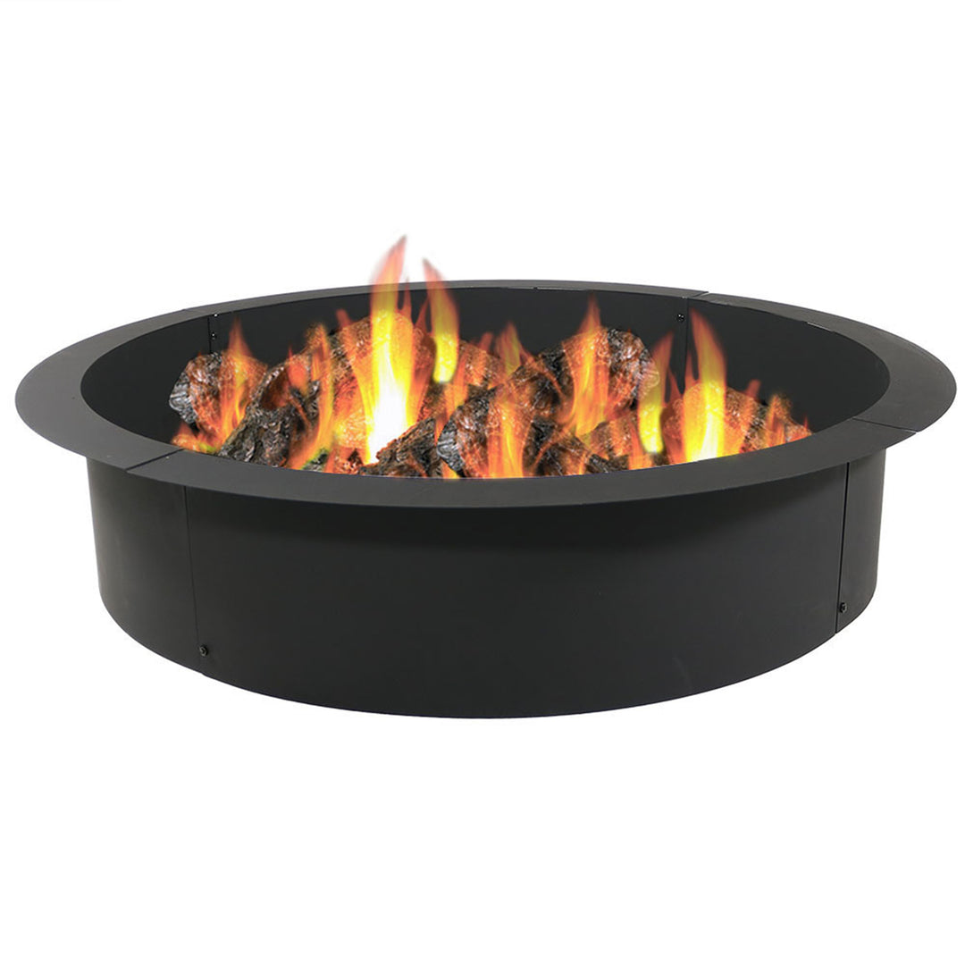 Sunnydaze 39 in Heavy-Duty Steel Above/In-Ground Fire Pit Ring Liner Image 1