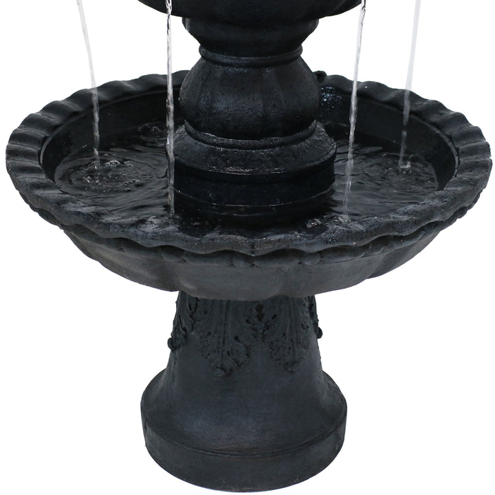 Sunnydaze Pineapple Resin Outdoor 4-Tier Water Fountain - Black Image 10