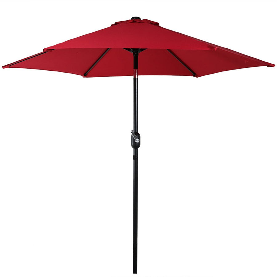 Sunnydaze 7.5 ft Aluminum Patio Umbrella with Tilt and Crank - Red Image 1