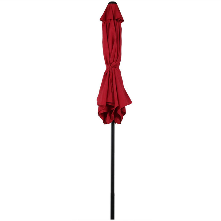 Sunnydaze 7.5 ft Aluminum Patio Umbrella with Tilt and Crank - Red Image 9