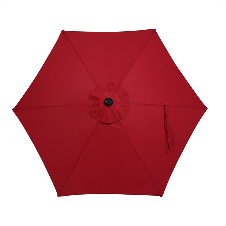 Sunnydaze 7.5 ft Aluminum Patio Umbrella with Tilt and Crank - Red Image 10