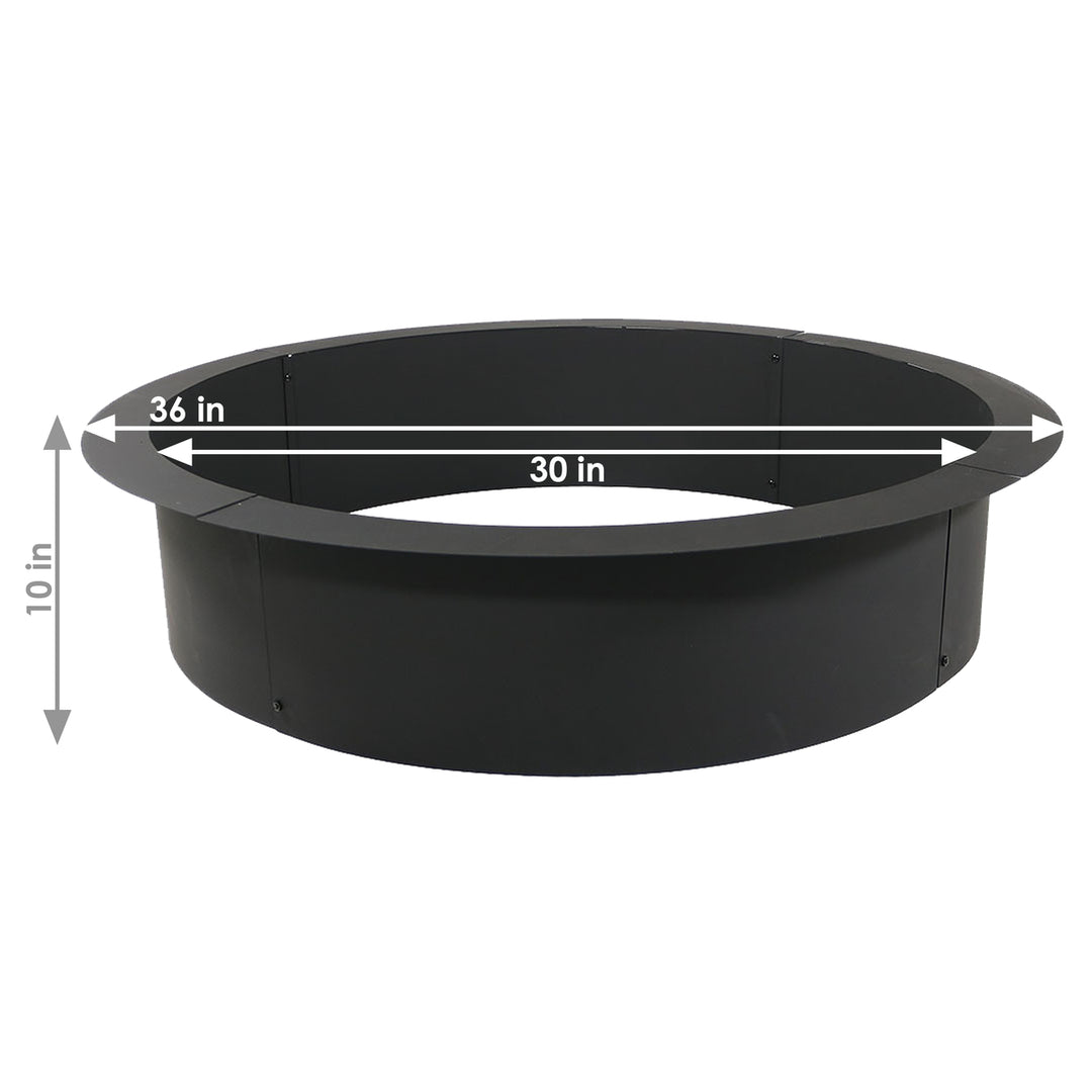 Sunnydaze 30 in Heavy-Duty Steel Above/In-Ground Fire Pit Ring Insert Image 3