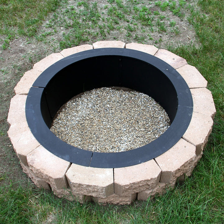 Sunnydaze 30 in Heavy-Duty Steel Above/In-Ground Fire Pit Ring Insert Image 4