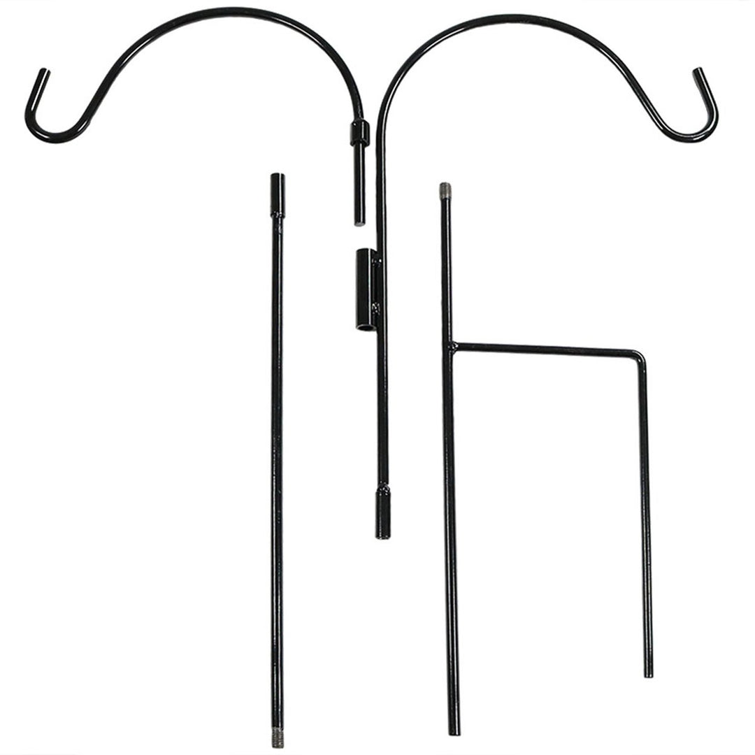 Sunnydaze Black Steel Hanging Double Shepherd Hooks - 48 in - Set of 2 Image 5