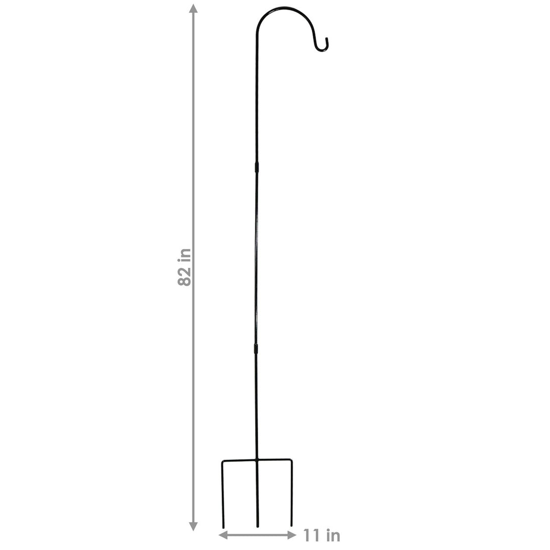 Sunnydaze Black Steel Hanging Single Shepherd Hooks - 82 in - Set of 2 Image 3