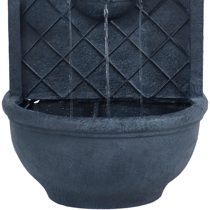 Sunnydaze Messina Polystone Outdoor Solar Wall Fountain - Lead Image 11