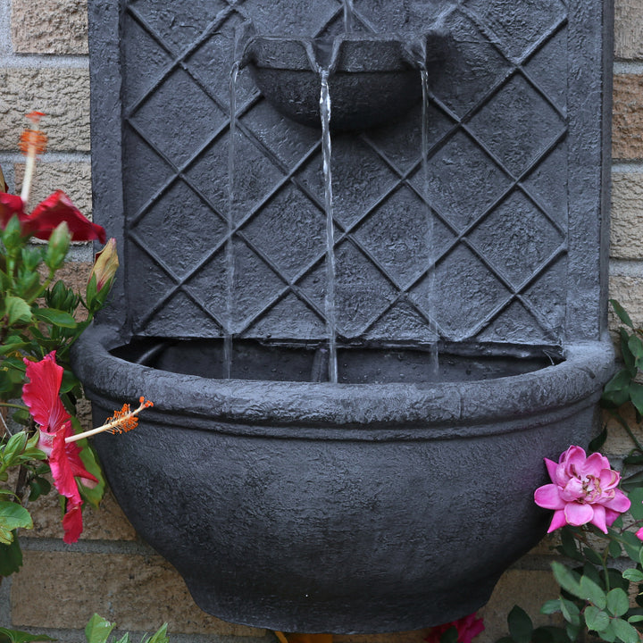 Sunnydaze Messina Polystone Outdoor Solar Wall Fountain - Lead Image 8