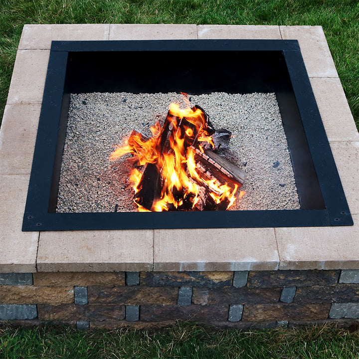 Sunnydaze 30 in Heavy-Duty Steel Above/In-Ground Square Fire Pit Rim Liner Image 8