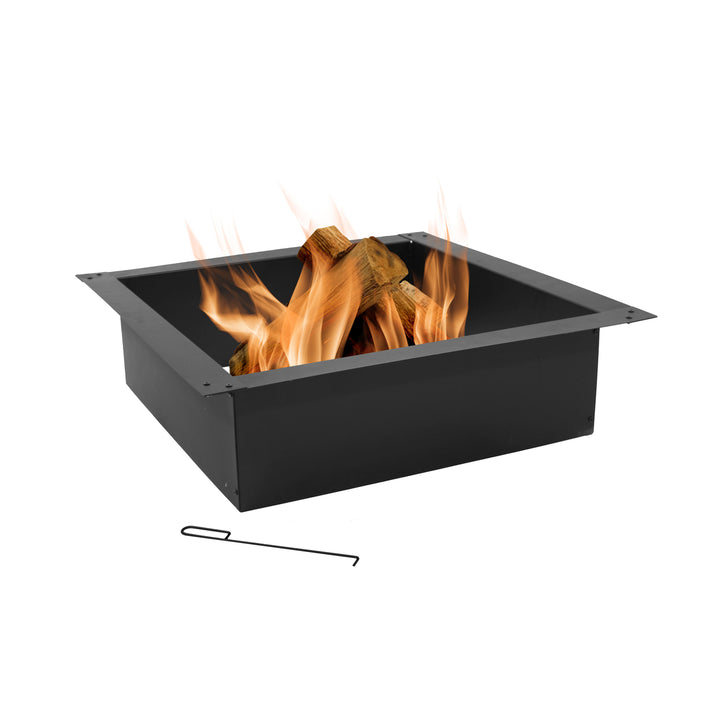 Sunnydaze 30 in Heavy-Duty Steel Above/In-Ground Square Fire Pit Rim Liner Image 9