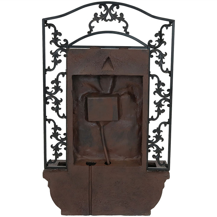 Sunnydaze French Lily Polystone Outdoor Wall Fountain - Iron Image 5