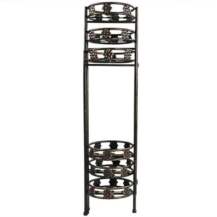 Sunnydaze Bronze Steel 6-Tier Staggered Folding Plant Stand - 45 in Image 7