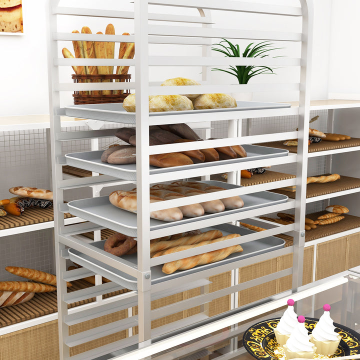 20 Sheet Aluminum Bun Pan Bakery Rack Rolling Kitchen Commercial 26 x 20 x 70 Image 5