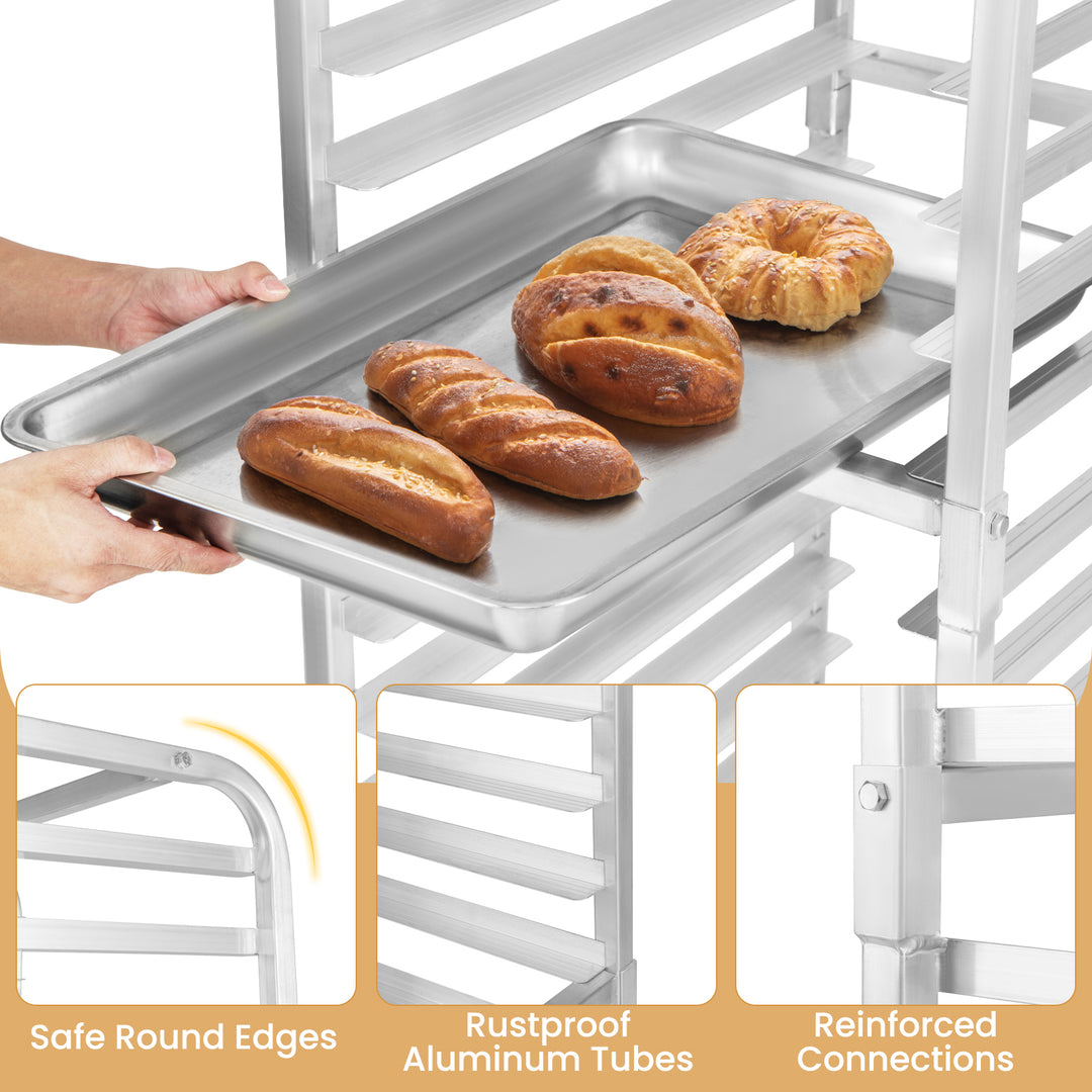 20 Sheet Aluminum Bun Pan Bakery Rack Rolling Kitchen Commercial 26 x 20 x 70 Image 9