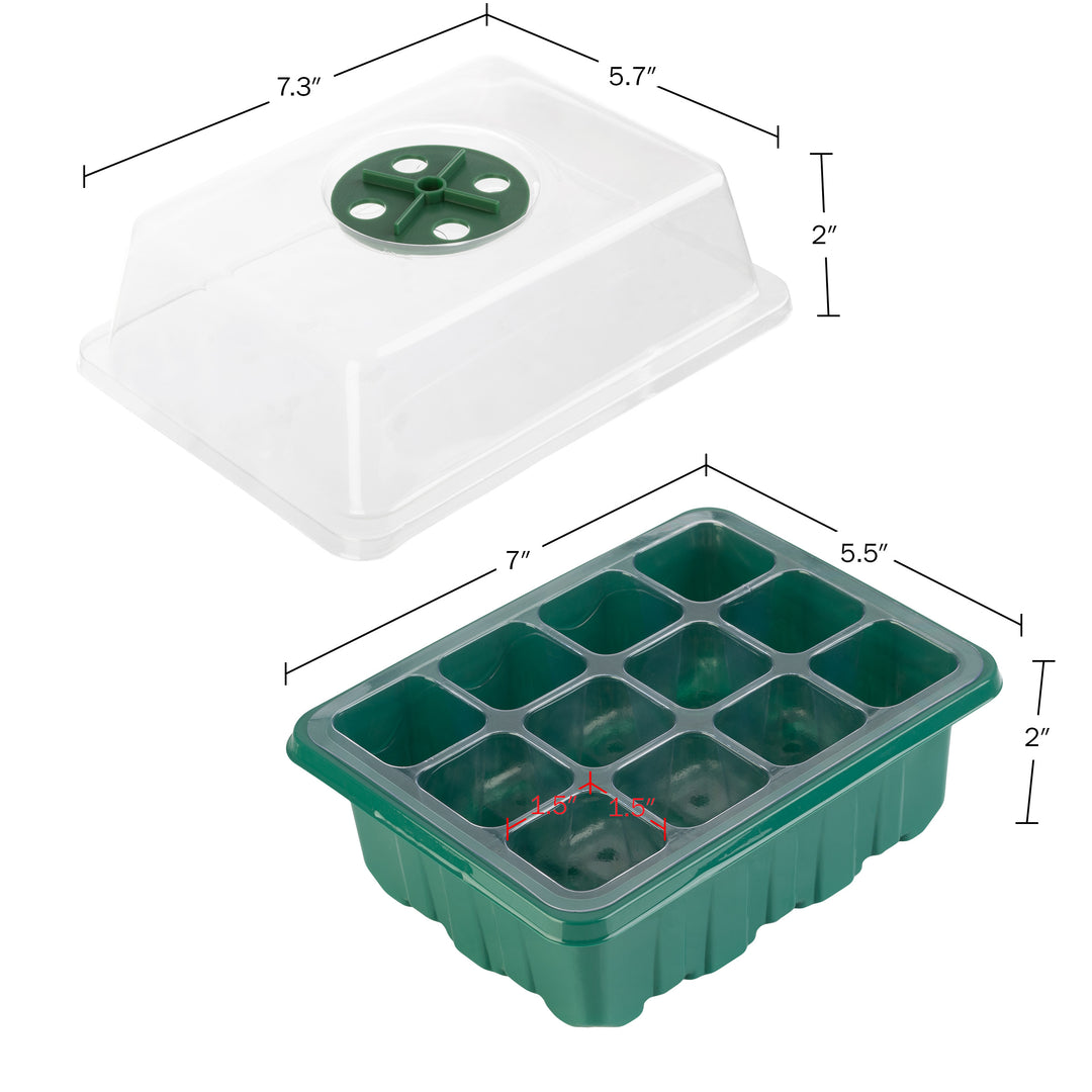 Home-Complete Seed Starter Tray 10-Pack with Humidity Domes 120 Cells Reusable Image 2