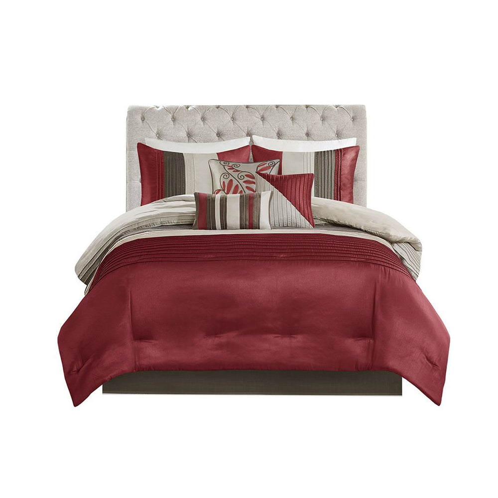 Gracie Mills Nixon 7-Piece Contemporary Striped Comforter Set - GRACE-101 Image 2