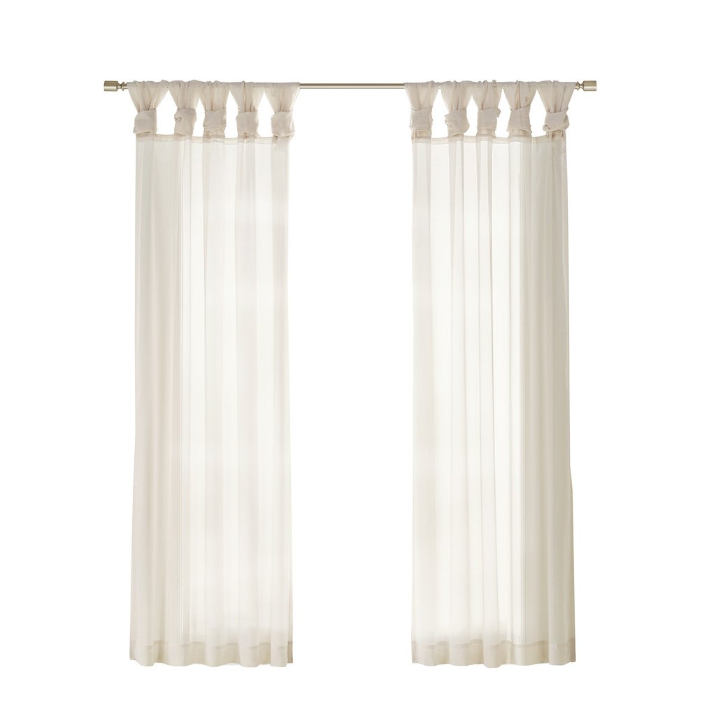 Gracie Mills Anatole Twisted Tab Voile Sheer Window Pair - GRACE-10431 Image 1