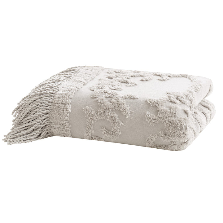 Gracie Mills Butler Bohemian Cotton Tufted Chenille Throw with Fringe Tassel 50" x 60" - GRACE-10567 Image 3
