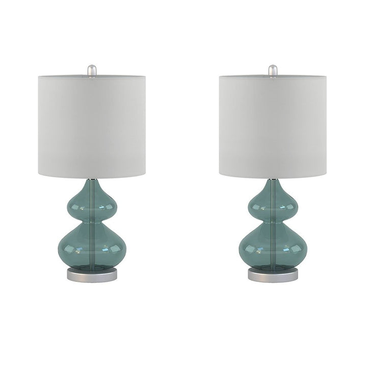 Gracie Mills Anibal Modern Curved Glass and Metal Base Table Lamps Set of 2 - GRACE-10769 Image 4