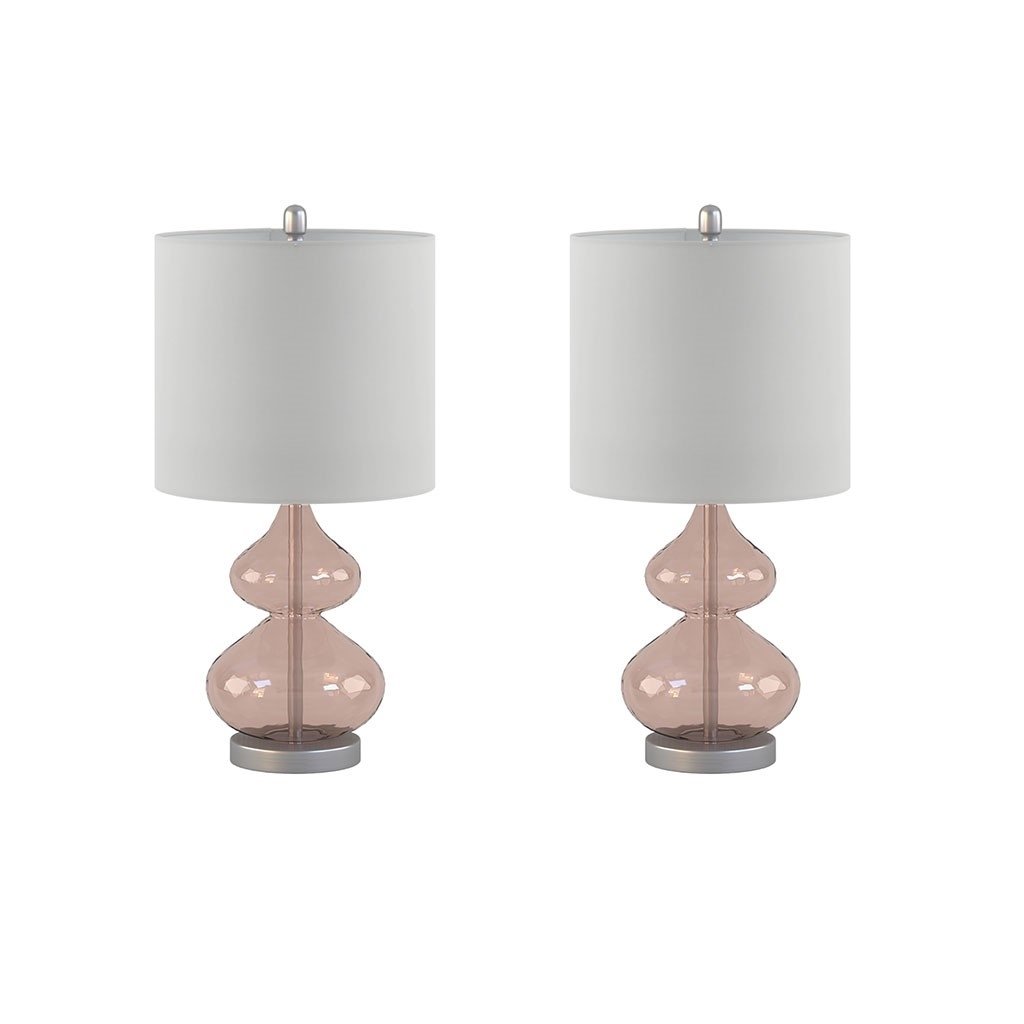 Gracie Mills Anibal Modern Curved Glass and Metal Base Table Lamps Set of 2 - GRACE-10769 Image 6