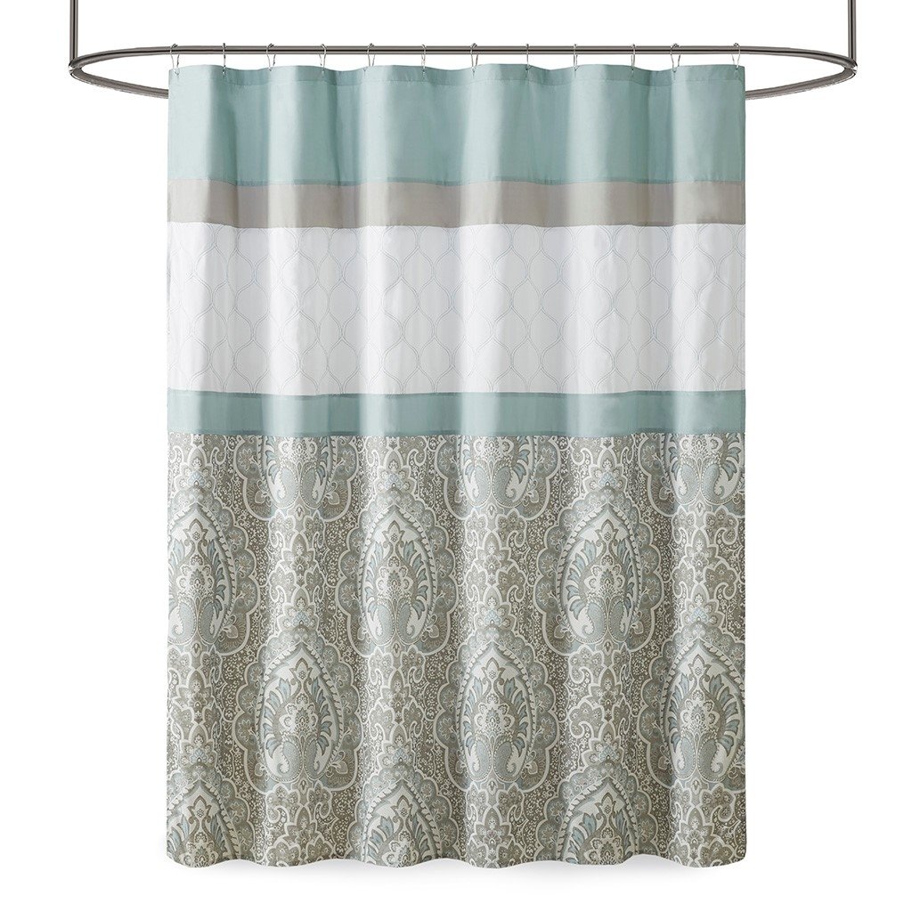 Gracie Mills Ronny Geometric Damask Printed Shower Curtain - GRACE-10799 Image 3