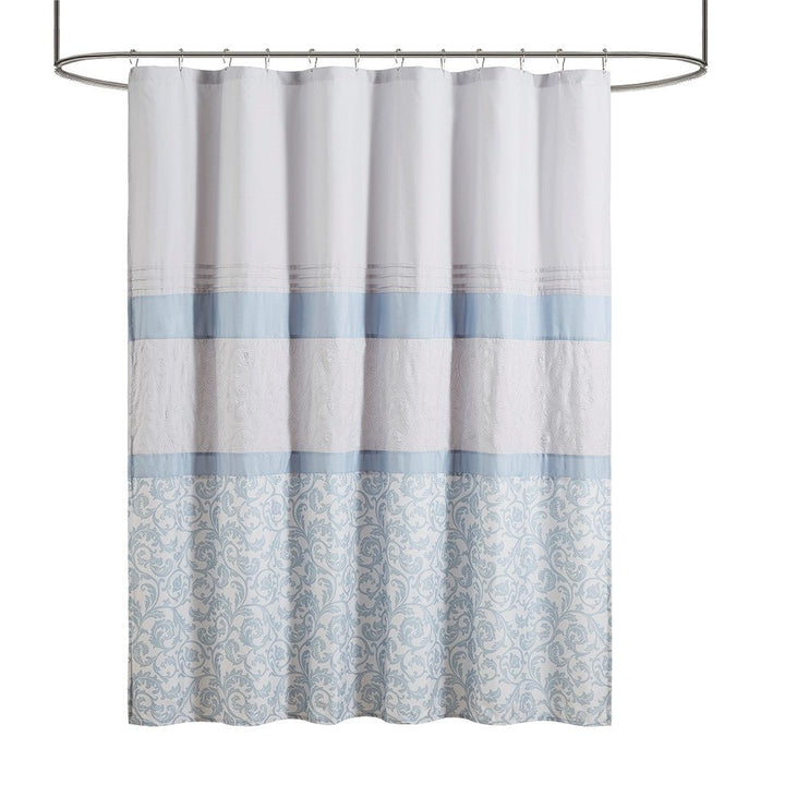 Gracie Mills McConnell Printed Embroidered Peiced Shower Curtain - GRACE-10798 Image 3