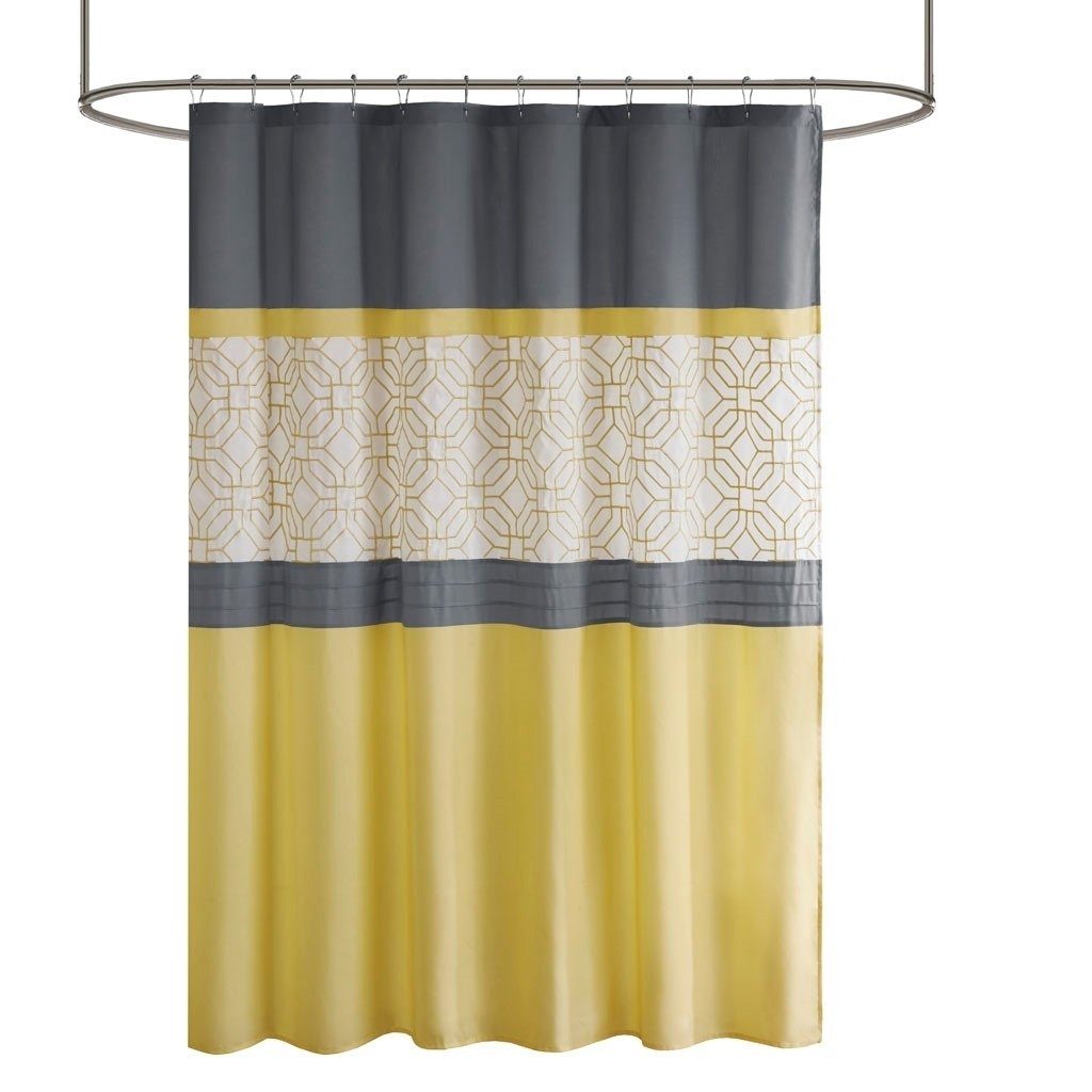 Gracie Mills Tyrell Embroidered Geometric Shower Curtain - GRACE-10801 Image 1