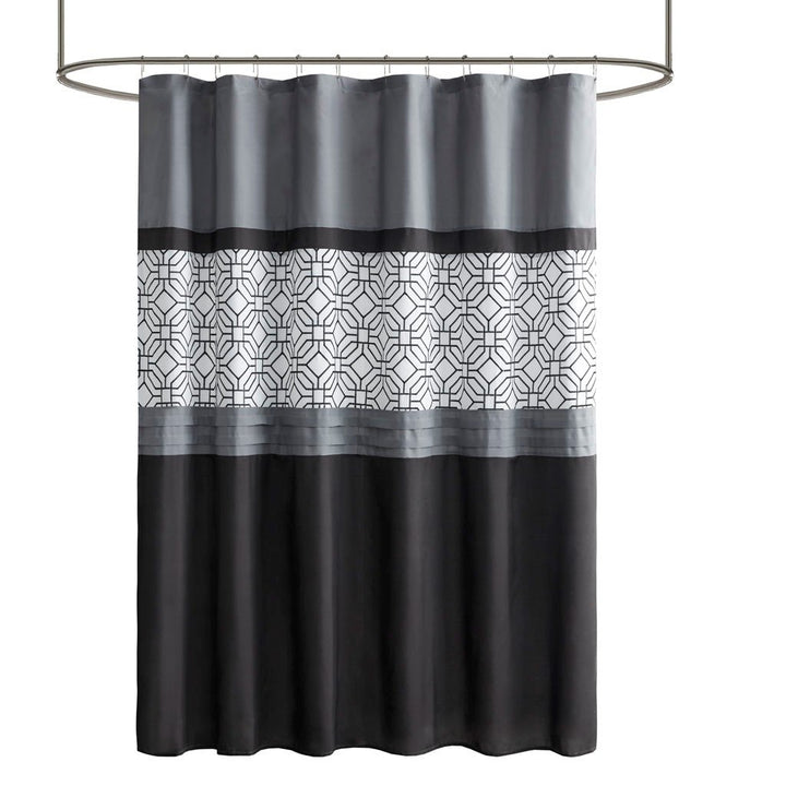 Gracie Mills Tyrell Embroidered Geometric Shower Curtain - GRACE-10801 Image 3