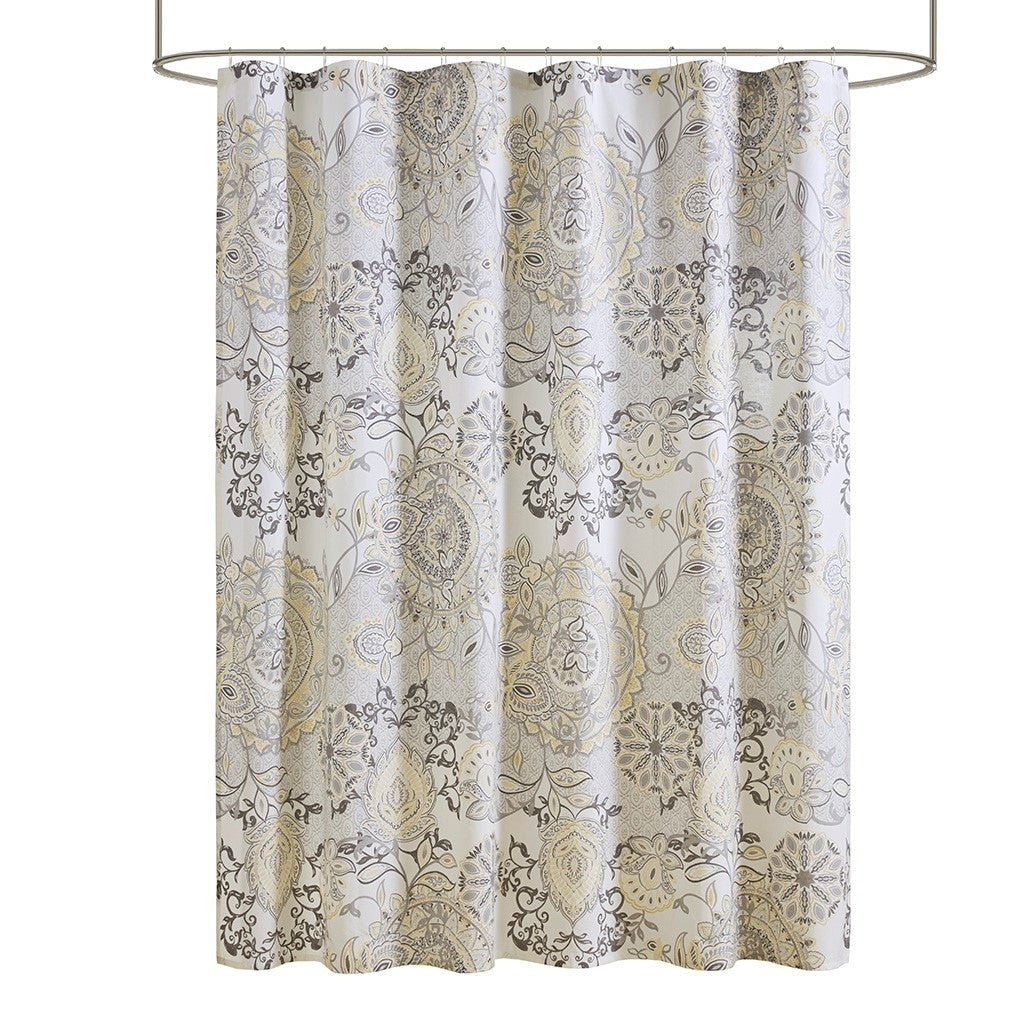 Gracie Mills Leo Floral Printed Lightweight Cotton Shower Curtain - GRACE-10900 Image 3