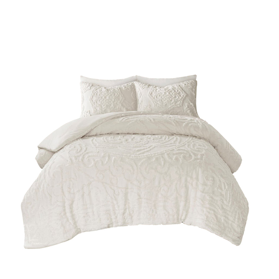 Gracie Mills Ray 3-Piece Boho-Inspired Tufted Cotton Chenille Medallion Comforter Set - GRACE-11117 Image 1