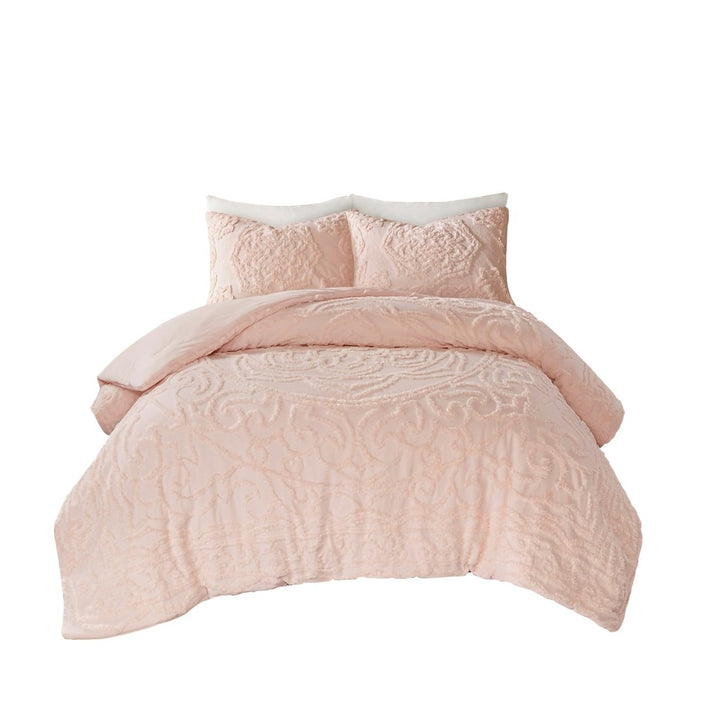 Gracie Mills Ray 3-Piece Boho Chic Tufted Cotton Chenille Medallion Duvet Set - GRACE-11119 Image 1