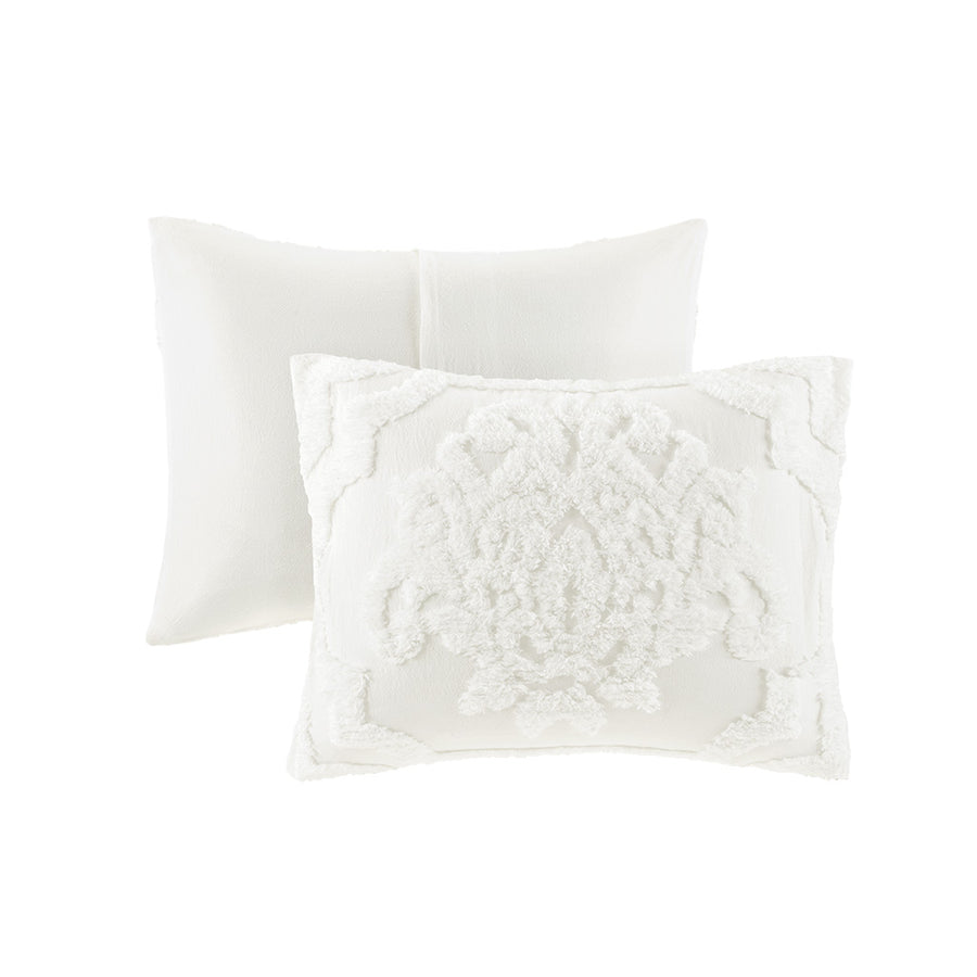 Gracie Mills Fitzpatrick 3 piece Tufted Cotton Chenille Damask Comforter Set - GRACE-11172 Image 1