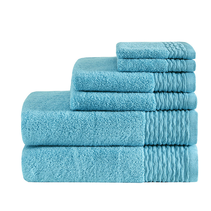 Gracie Mills Cosima Jacquard Wavy Border Zero Twist with Antimicrobial Cotton Towel Set - GRACE-11178 Image 1