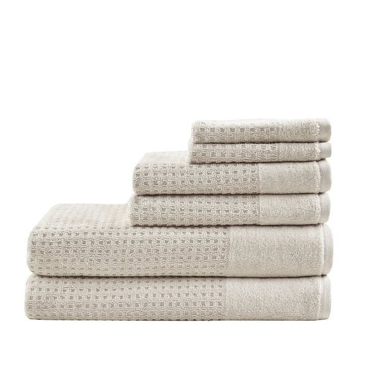 Gracie Mills Dionne Cotton Waffle Jacquard Antimicrobial Bath Towel 6 Piece Set - GRACE-11193 Image 4