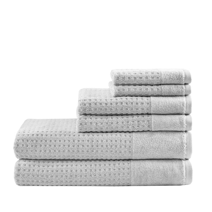 Gracie Mills Dionne Cotton Waffle Jacquard Antimicrobial Bath Towel 6 Piece Set - GRACE-11193 Image 5