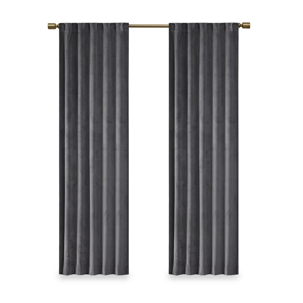 Gracie Mills Peregrine Velvet Room Darkening Curtain Panel Pair - GRACE-11190 Image 1