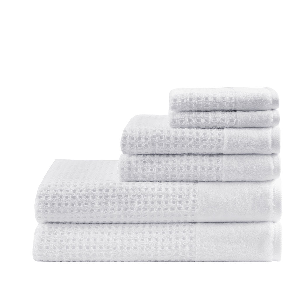 Gracie Mills Dionne Cotton Waffle Jacquard Antimicrobial Bath Towel 6 Piece Set - GRACE-11193 Image 6