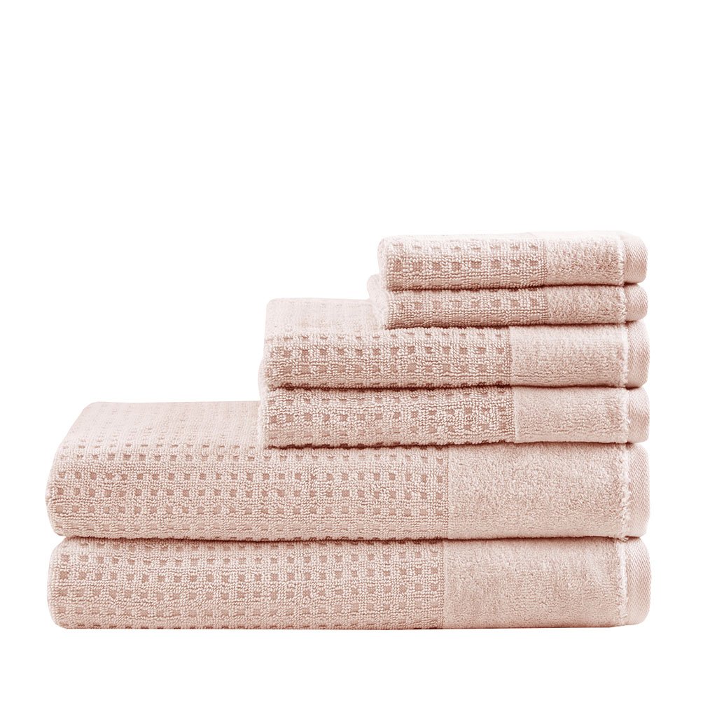 Gracie Mills Dionne Cotton Waffle Jacquard Antimicrobial Bath Towel 6 Piece Set - GRACE-11193 Image 7