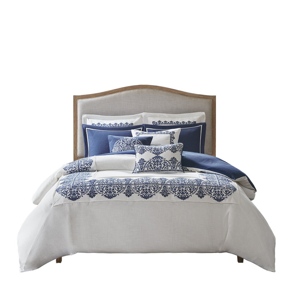 Gracie Mills Armando Embroidered Faux Linen Oversized Comforter Set - GRACE-11805 Image 1